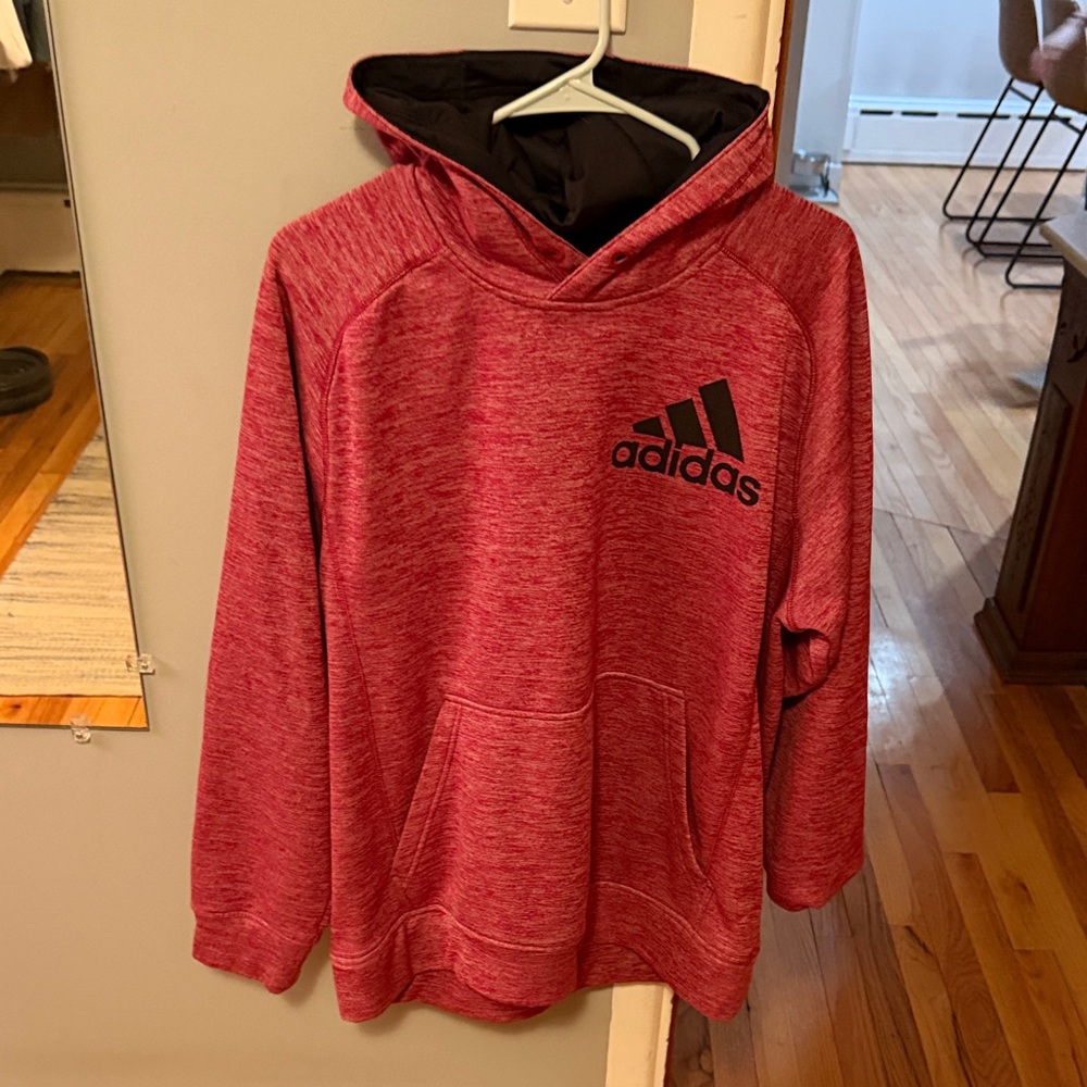 Adidas red Hoodie with Black Logo